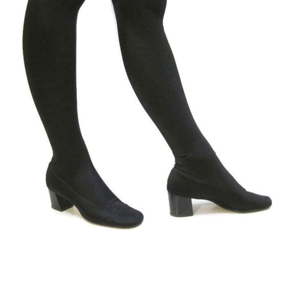 Vintage 60s Boots Pan-T-Boots Gogo Legging Black Spandex Legging